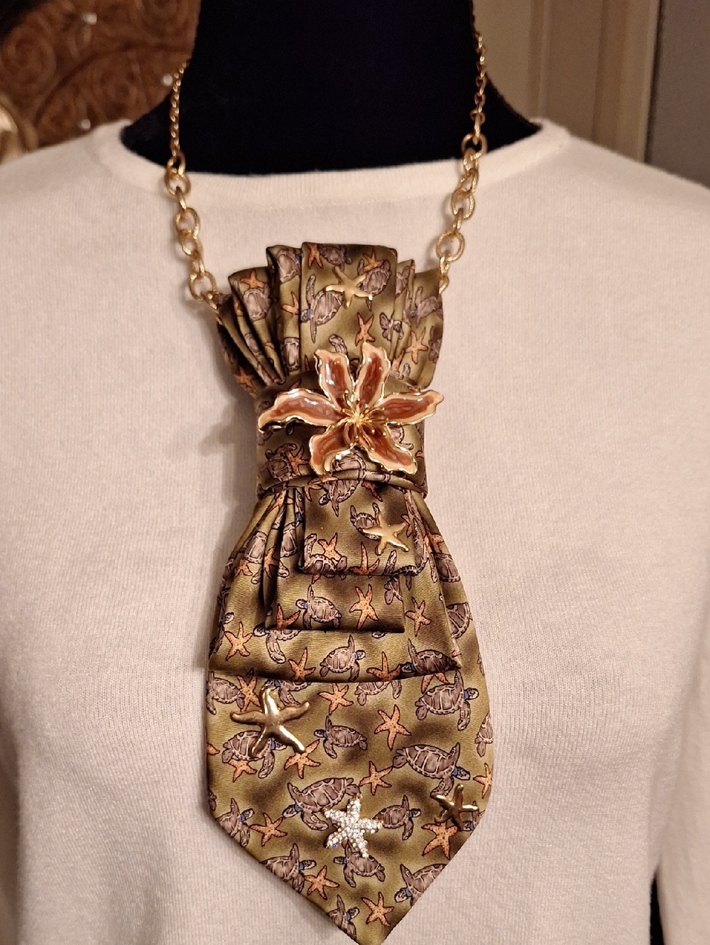 Tropicals by tango upcycled necktie necklace